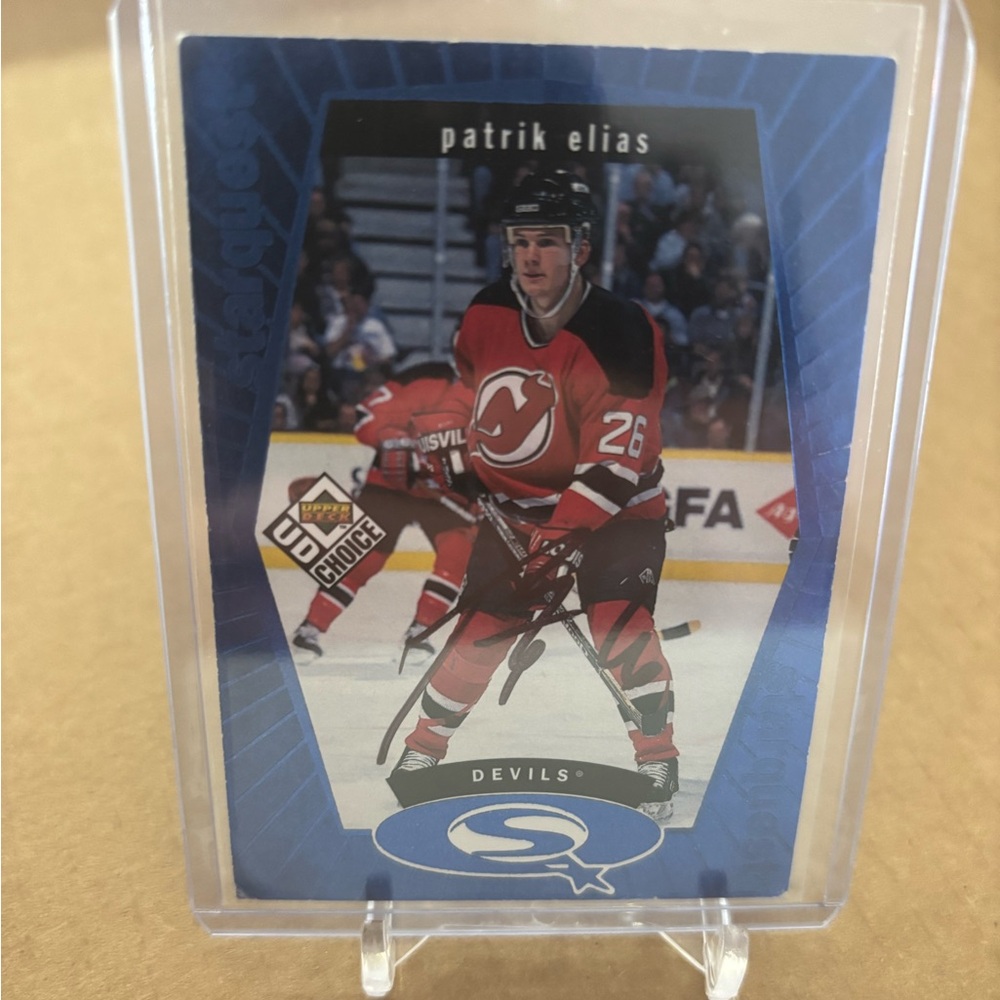 1998-99 Upper Deck Choice StarQuest Blue Patrik Elias NJ Devils autographed